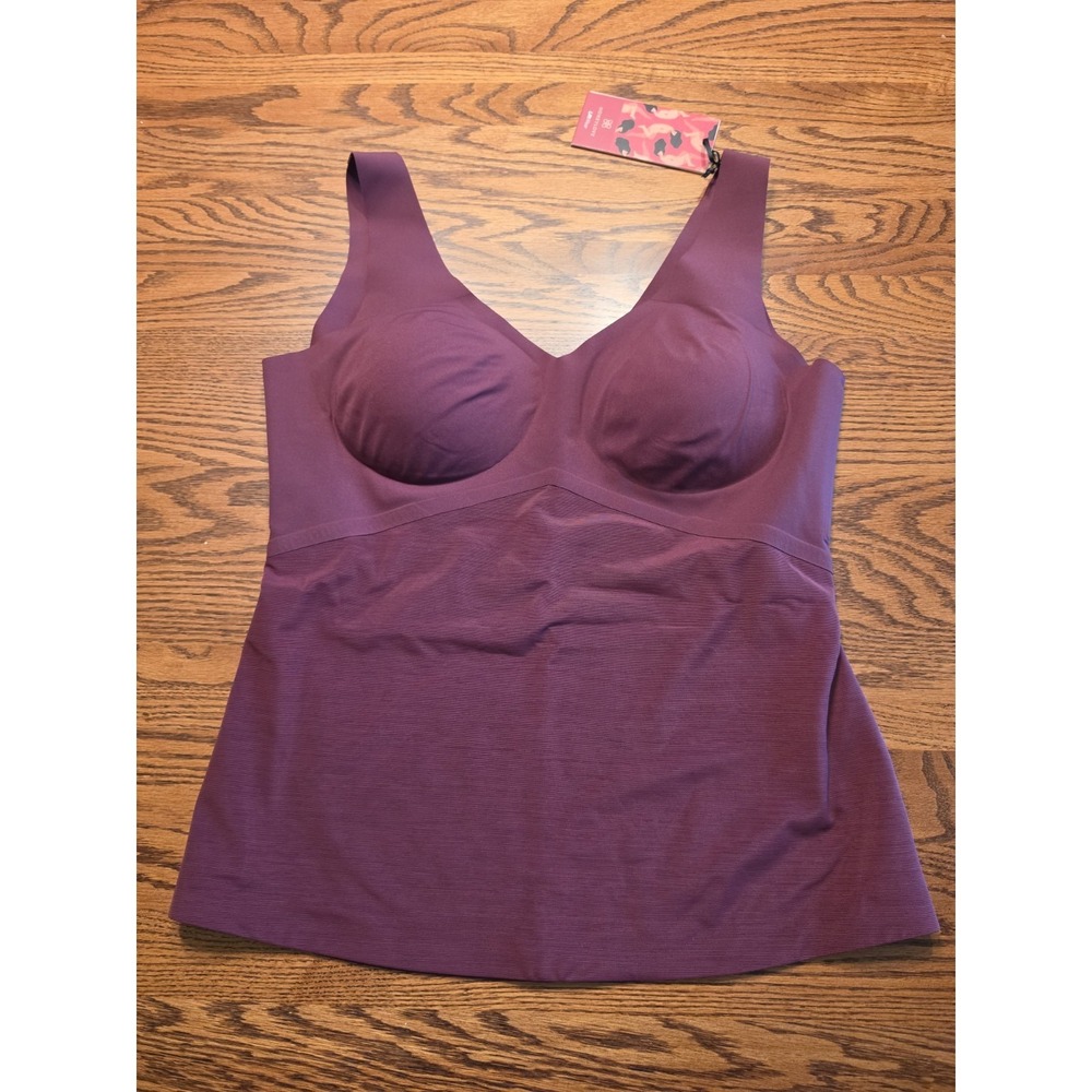 NWT Honeylove Women's Soft Wirefree Cup Liftwear Tank Cami Burgundy Fig Size XL